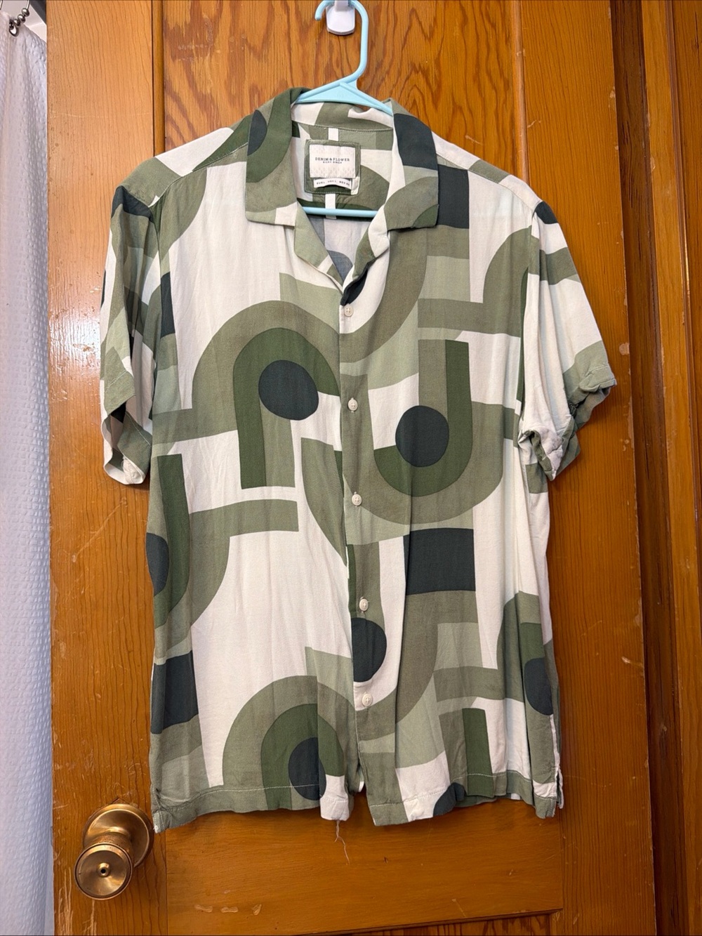 Denim & Flower Ricky Singh Geometric Print Shirt - Size L